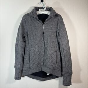 Lululemon Forever Warm Pullover Heathered Core Dark Grey Quilted Size 4